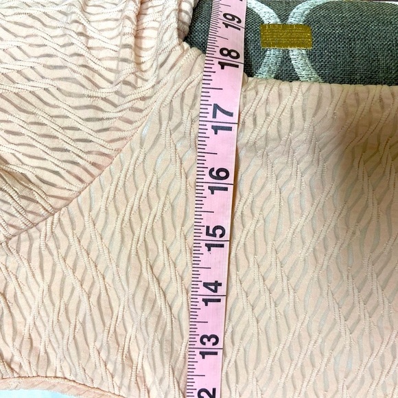 Vava x Joy Han Crochet Lace Sleeve Midi Sheath Dress Apricot Sexy Cutouts - Picture 12 of 14